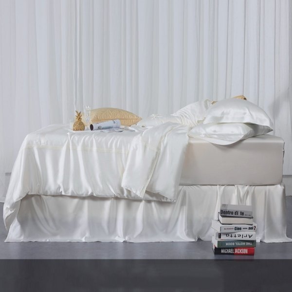 Ivory 30 Momme 4PCs Silk Sheet Set